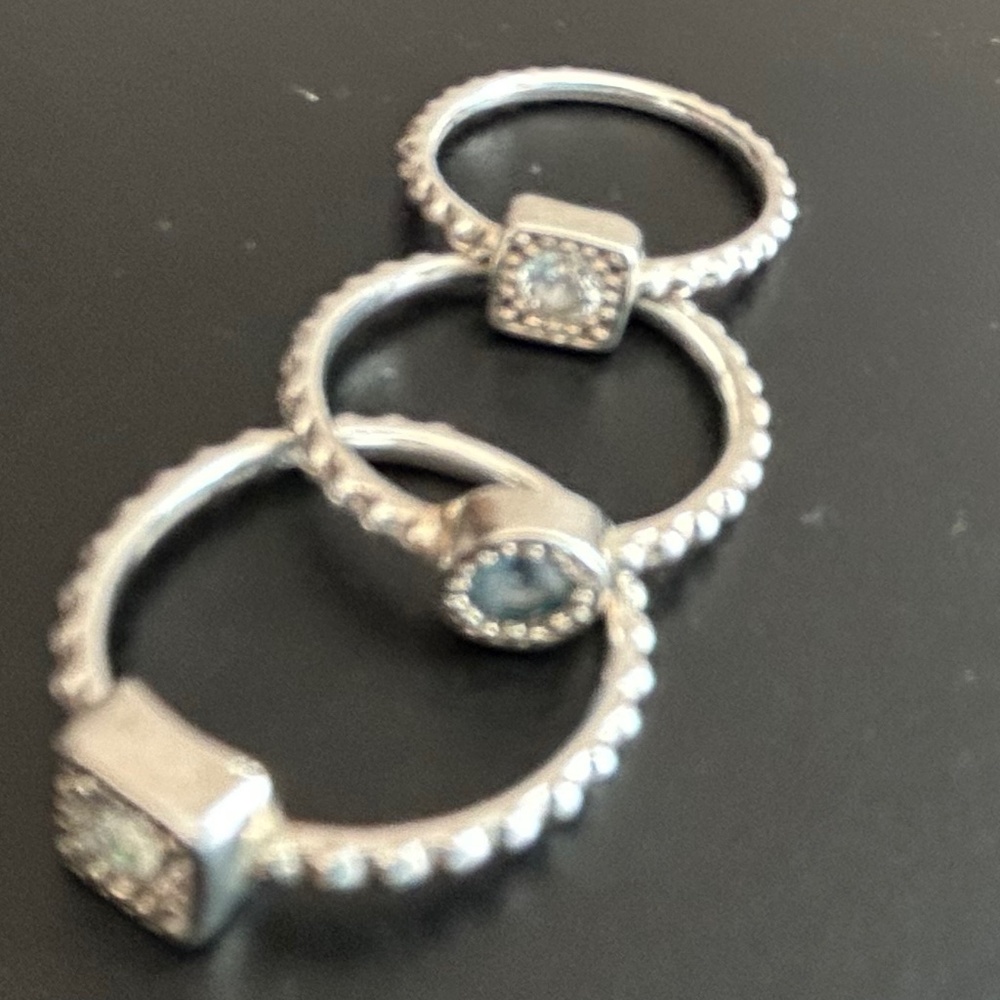 TRIO Sapphire Rings Size 7 - Picture 10 of 16